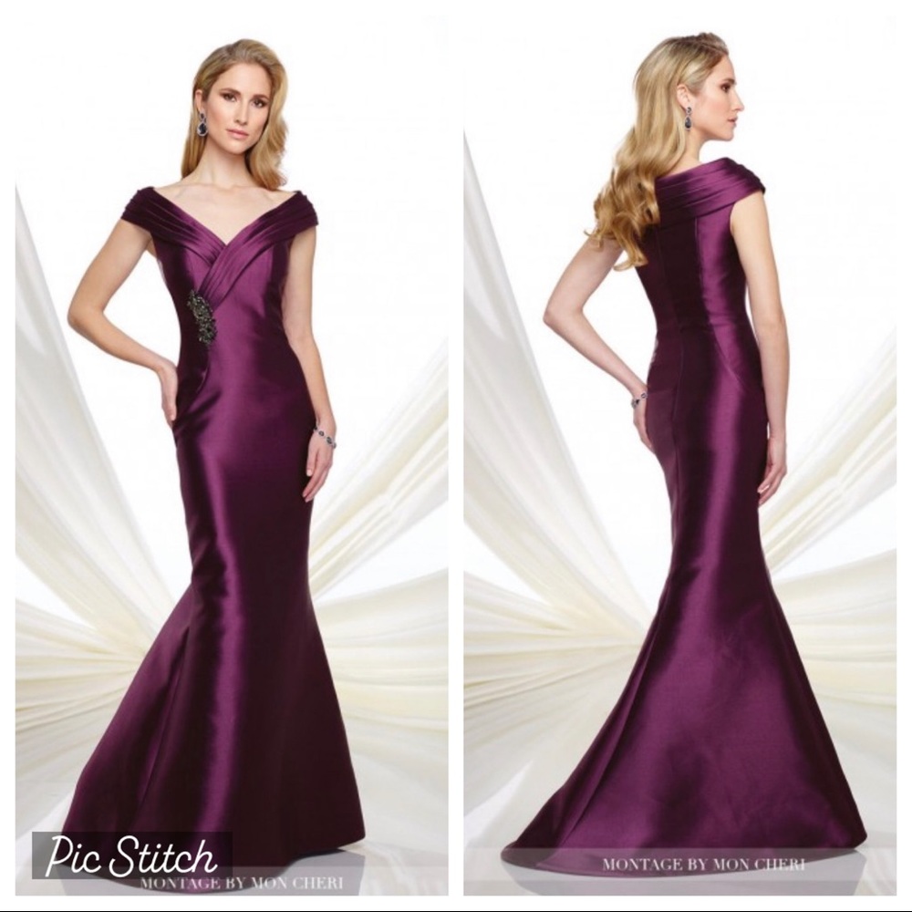 🔥Beautiful and elegant Montage 216977 Tip of Shoulder Mikado MOB Dress